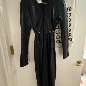 Nanushka leather Elegant Black Dress